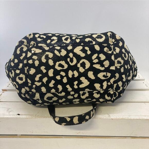 KATE SPADE BLACK AND CREAM ANIMAL PRINT SHOULDER BAG - Picture 6 of 11